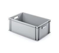 PROREGAL Bac Euro avec poignée ouverte | HxLxP 22x40x60cm | 38 litres | Gris | Eurobox, boîte industrielle, boîtes de rangement, empilables, conteneur de stockage, bacs de rangement