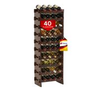 PROREGAL Casier à vin en Bois NAVARRA, Dimensions (H x L x P) : 135 x 46 x 28 cm, capacité de 40 Bouteilles sur 10 étagères