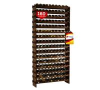 PROREGAL Casier à vin en Bois NAVARRA, Dimensions (H x L x P) : 219 x 103 x 28 cm, capacité de 160 Bouteilles sur 16 étagères