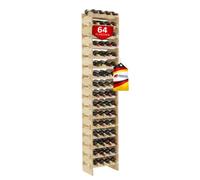 PROREGAL Casier à vin en Bois NAVARRA, Dimensions (H x L x P) : 219 x 46 x 28 cm, capacité de 64 Bouteilles sur 16 étagères