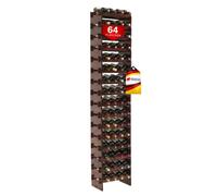 PROREGAL Casier à vin en Bois NAVARRA, Dimensions (H x L x P) : 219 x 46 x 28 cm, capacité de 64 Bouteilles sur 16 étagères