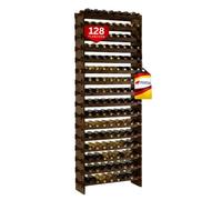 PROREGAL Casier à vin en Bois NAVARRA, Dimensions (H x L x P) : 219 x 84 x 28 cm, capacité de 128 Bouteilles sur 16 étagères