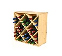 PROREGAL Casier à vin modulaire ELSASS HxLxP 60x60x30cm Module Losange pour 30 Bouteilles Bois de pin Massif Naturel