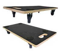 PROREGAL Chariot à roulettes Pro avec 4 roulettes | HxLxP 11,5x30x60cm | Capacité de Charge 200kg | Sérigraphie Panneau de Bois | Noir | 2 pièces