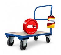 PROREGAL Chariot de transport - HxLxP: 102x60x98 cm - 450 kg - Bleu clair