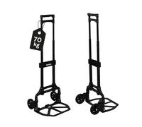 PROREGAL Diable Pliable Elephant | HxLxP 110x39x42cm | Capacité de Charge 70kg | Cadre en Aluminium, poignées ergonomiques, Roues en Caoutchouc TRR | Noir