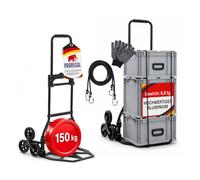 PROREGAL Diable Pliable pour escaliers Elephant HxLxP 112x49x58cm Capacité de Charge 150kg Cadre en Aluminium. poignées ergonomiques. Roues en Caoutchouc TRR Noir