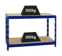 PROREGAL Etabli Tiger réglable en Hauteur | HxLxP 90x140x60cm | Capacité de Charge 600 kg | Bleu | Etabli d’Atelier, Table de Travail, Bricolage, logistique