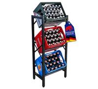 PROREGAL Étagère à Boissons KÖNIGSSEE M HxLxP 108x49x32 cm 3 caisses sur 3 Niveaux Pieds réglables en Hauteur Noir