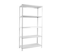 PROREGAL Étagère à vis Panda | HxLxP 180x80x50cm | 100kg par Niveau | Étagère de Rangement en métal | Blanc| Étagère de Garage, étagère de Rangement, Stockage, rayonnage