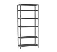PROREGAL Étagère à vis Panda Tall | HxLxP 200x80x40cm | 6 étagères | par Niveau 100kg | Étagère de Rangement en métal | Anthracite | Étagère de Garage, étagère de Rangement, rayonnage