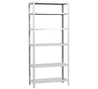PROREGAL Étagère à vis Panda Tall | HxLxP 200x90x40cm | 6 étagères | par Niveau 75kg | Étagère de Rangement en métal | Blanc | Étagère de Garage, étagère de Rangement, rayonnage