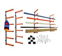 PROREGAL Étagère Cantilever Montage Mural Charge maximale 50 kg par Niveau pour Le Stockage du Bois avec 6 Niveaux Organisateur de Garage Gris-Orange 2 pièces métallique Étagère à Bras portants