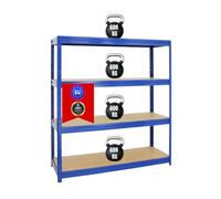 PROREGAL Étagère Charge Lourde Dino | HxLxP 180x160x60cm | 600kg par Niveau | Bleu | Étagère Robuste de Garage, Atelier, Cave, sous-Sol, Stockage, Rangement, Rayonnage