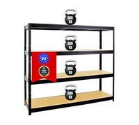 PROREGAL Étagère Charge Lourde Dino | HxLxP 180x180x60cm | 500kg par Niveau | Noir | Étagère Robuste de Garage, Atelier, Cave, sous-Sol, Stockage, Rangement, Rayonnage