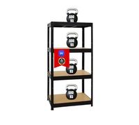 PROREGAL Étagère Charge Lourde Dino | HxLxP 180x90x60cm | 600kg par Niveau | Noir | Étagère Robuste de Garage, Atelier, Cave, sous-Sol, Stockage, Rangement, Rayonnage