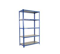 PROREGAL Étagère pour Charges Lourdes BIG Metal Shark | HxLxP 200x100x40cm | par Niveau 180kg | Bleu galvanisé | Étagère de Garage, étagère de Rangement, rayonnage