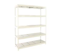 PROREGAL Étagère pour Charges Lourdes Metal Beast Five | HxLxP 200x150x60cm | 600kg par Niveau | Blanc | Étagère de Garage, étagère de Rangement, rayonnage