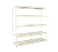 PROREGAL Étagère pour Charges Lourdes Metal Beast Five | HxLxP 200x240x45cm | 400kg par Niveau | Blanc | Étagère de Garage, étagère de Rangement, rayonnage