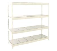 PROREGAL Étagère pour Charges Lourdes Metal Beast Four | HxLxP 200x180x90cm | 600kg par Niveau | Blanc | Étagère de Garage, étagère de Rangement, rayonnage