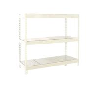 PROREGAL Étagère pour Charges Lourdes Metal Beast Three | HxLxP 150x120x60cm | 600kg par Niveau | Blanc | Étagère de Garage, étagère de Rangement, rayonnage