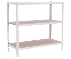 PROREGAL Étagère pour Charges Lourdes Small MULI | HxLxP 100x80x40cm | 3 étagères | par Niveau 150kg | Blanc | Etagère de Rangement, étagère de Cave, étagère d'atelier