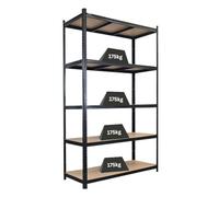 PROREGAL Étagère Robuste Giant Ragnar HxLxP 200x120x50 cm 5 Niveaux en Panneaux MDF Charge maximale 175 kg Noir