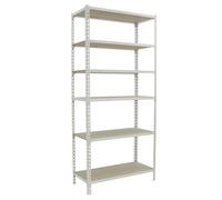 PROREGAL Giant Muli Étagère pour Charges Lourdes 250 cm de Haut - Hauteur : 250 x 80 x 40 cm - Charge maximale : 200 kg - Blanc