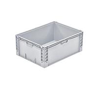 PROREGAL Grands conteneurs Bac Euro | HxLxP 32x60x80cm | 133 litres | Fond lisse | Gris | Eurobox, boîte industrielle, boîtes de rangement, empilables, conteneur de stockage, bacs de rangement