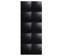 PROREGAL Mega Deal 10X Casier métallique verouillable Cubic | HxLxP 35x35x35cm | Noir | Armoire à casier Cube, Consigne Polyvalente, vestiaire, Placard en métal