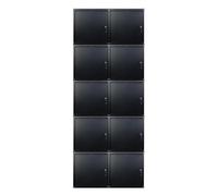PROREGAL Mega Deal 10X Casier métallique verouillable Cubic | HxLxP 45x45x45cm | Noir | Armoire à casier Cube, Consigne Polyvalente, vestiaire, Placard en métal
