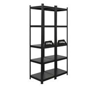 PROREGAL Mega Deal 2X All Black Series étagère pour Charges Lourdes Ragnar | HxLxP 180x45x45cm | Capacité de Charge 100kg | Noir Mat