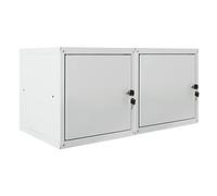 PROREGAL Mega Deal 2X Casier métallique verouillable Cubic | HxLxP 35x35x35cm | Gris | Armoire à casier Cube, Consigne Polyvalente, vestiaire, Placard en métal