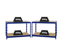 PROREGAL Mega Deal 2X Etabli Tiger réglable en Hauteur | HxLxP 90x140x60cm | Capacité de Charge 600 kg | Noir | Etabli d’Atelier, Table de Travail, Bricolage, logistique
