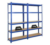 PROREGAL Mega Deal 2X étagère Robuste Ragnar | HxLxP 180x90x40cm | Charge du Compartiment 175kg | Noir | Étagère de Garage, étagère de Cave