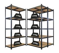 PROREGAL Mega Deal 3 étagères géantes Robustes Ragnar HxLxP 200x100x50 cm 5 Niveaux de Panneaux MDF Charge maximale 175 kg Noir