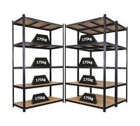 PROREGAL Mega Deal 3 étagères géantes Robustes Ragnar HxLxP 200x120x50 cm 5 Niveaux de Panneaux MDF Charge maximale 175 kg Noir
