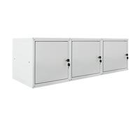 PROREGAL Mega Deal 3X Casier métallique verouillable Cubic | HxLxP 35x35x35cm | Gris | Armoire à casier Cube, Consigne Polyvalente, vestiaire, Placard en métal