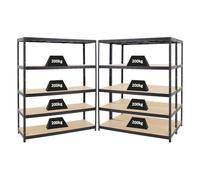 PROREGAL Mega Deal 3X Étagère Charge Lourde Giant Elephant | 180x150x45cm | 200kg par Niveau | Noir | Lot d'étagères Robustes de Garage, Atelier, Cave, sous-Sol, Stockage, Rangement