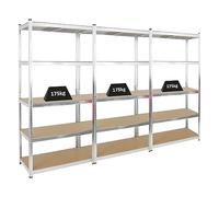 PROREGAL Mega Deal 3X étagère Robuste Giant Ragnar | HxLxP 200x100x50cm | Charge du Compartiment 175kg | Galvanisé | Étagère de Garage, étagère de Cave