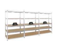 PROREGAL Mega Deal 3X étagère Robuste Ragnar | HxLxP 180x120x60cm | Charge du Compartiment 175kg | Galvanisé | Étagère de Garage, étagère de Cave