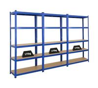 PROREGAL Mega Deal 3X étagère Robuste Ragnar | HxLxP 180x90x40cm | Charge du Compartiment 175kg | Noir | Étagère de Garage, étagère de Cave