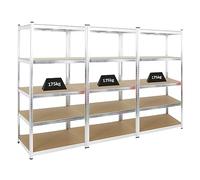 PROREGAL Mega Deal 3X étagère Robuste Ragnar | HxLxP 180x90x60cm | Charge du Compartiment 175kg | Galvanisé | Étagère de Garage, étagère de Cave