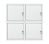 PROREGAL Mega Deal 4X Casier métallique verouillable Cubic | HxLxP 35x35x35cm | Gris | Armoire à casier Cube, Consigne Polyvalente, vestiaire, Placard en métal