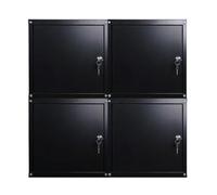 PROREGAL Mega Deal 4X Casier métallique verouillable Cubic | HxLxP 35x35x35cm | Noir | Armoire à casier Cube, Consigne Polyvalente, vestiaire, Placard en métal