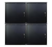 PROREGAL Mega Deal 4X Casier métallique verouillable Cubic | HxLxP 45x45x45cm | Noir | Armoire à casier Cube, Consigne Polyvalente, vestiaire, Placard en métal