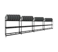 PROREGAL Mega Deal 4X Étagère à pneus Tiger XL | HxLxP 200x180x45cm | Charge Max. 300kg | Jusqu'à 84 pneus | Noir | Porte-Pneu, Rack à pneus, rayonnage, Stockage, Rangement, Support, Atelier, Garage
