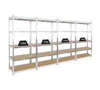 PROREGAL Mega Deal 4X étagère Robuste Giant Ragnar | HxLxP 200x100x50cm | Charge du Compartiment 175kg | Galvanisé | Étagère de Garage, étagère de Cave