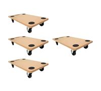 PROREGAL Mega Deal 4X Profi Plateau Roulant Hercules Charge Lourde 30x60cm Capacité de Charge 200kg 4 roulettes en Caoutchouc & poignée Panneau de Bois MDF pour Meuble, Plante & demenagement