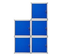 PROREGAL Mega Deal 5X Casier métallique verouillable Cubic | HxLxP 35x35x35cm | Gris/Bleu | Armoire à casier Cube, Consigne Polyvalente, vestiaire, Placard en métal